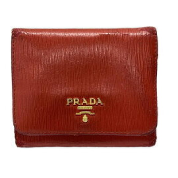 Prada Tri Wallet Red Leather - Picture 1 of 9